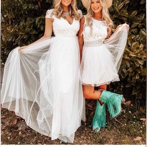 Southern Fried Chic white maxi dress